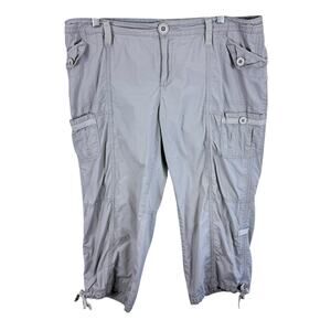 Natural Reflections 100% Cotton Tan Lightweight Capri Hiking Pants Size 14